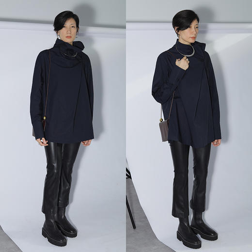 HIDEMI 到店必入 黑色简约设计感九分皮裤 商品图5