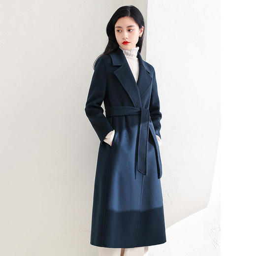 KQLFS241-57新款潮流时尚气质修身中长款双面羊毛呢大衣外套 商品图3