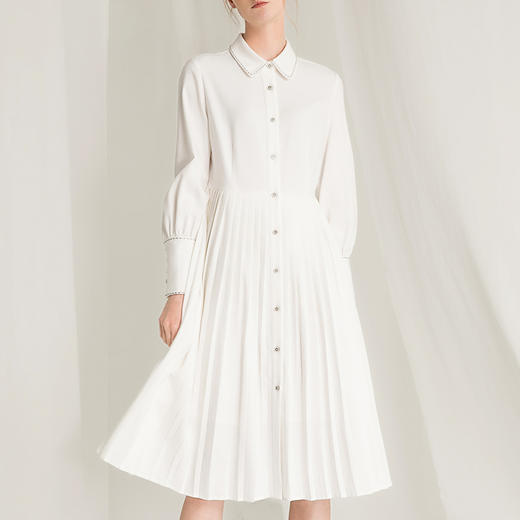famecoco范可儿长袖连衣裙秋冬小香风法式衬衫裙F218FA012 商品图4