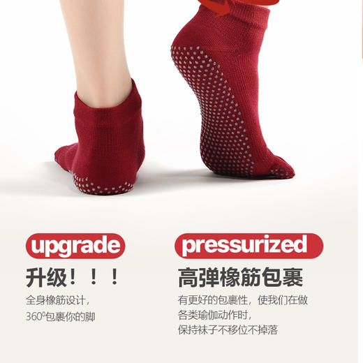 新款瑜伽五指袜W21800 时尚满趾瑜伽袜防滑硅胶高像筋包裹 五趾分开一体成型 商品图3