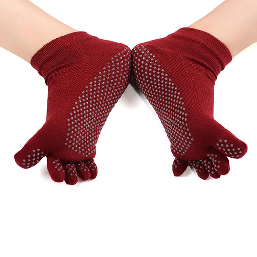新款瑜伽五指袜W21800 时尚满趾瑜伽袜防滑硅胶高像筋包裹 五趾分开一体成型 商品图2