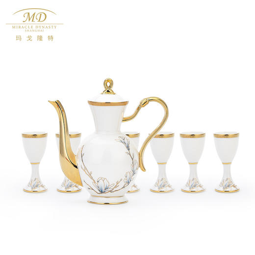 【玛戈隆特】6人份进博盛宴骨瓷酒具套装 家用中式创意白酒具 礼盒装 商品图3