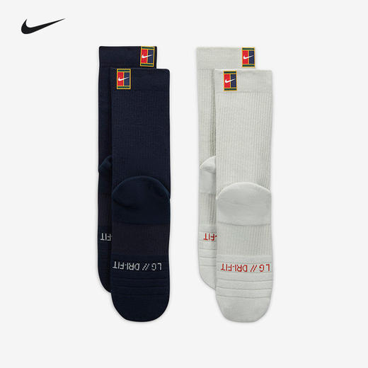 Nike 男女专业加厚毛巾底运动网球袜 吸汗防滑（中筒 2双装） 商品图3