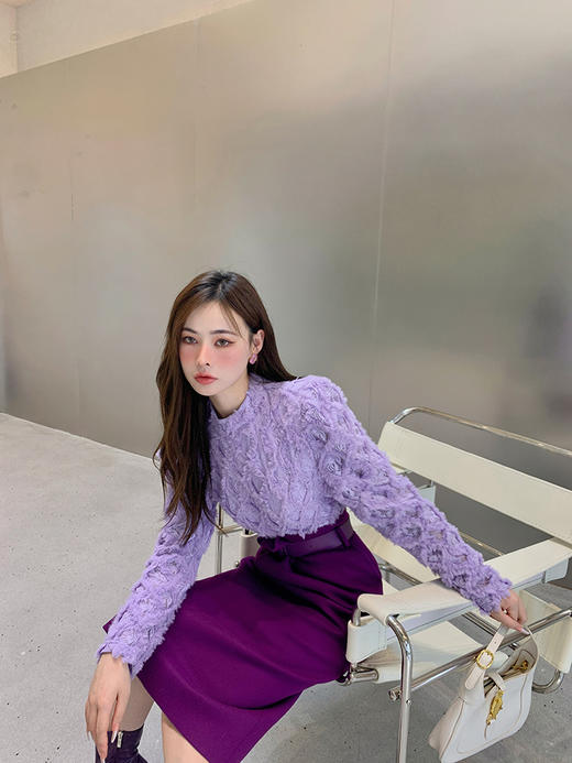 【香奶奶1:1高定】希勒勒 水晶宫的美丽与哀愁 淡紫色滴油925银针耳钉 商品图6