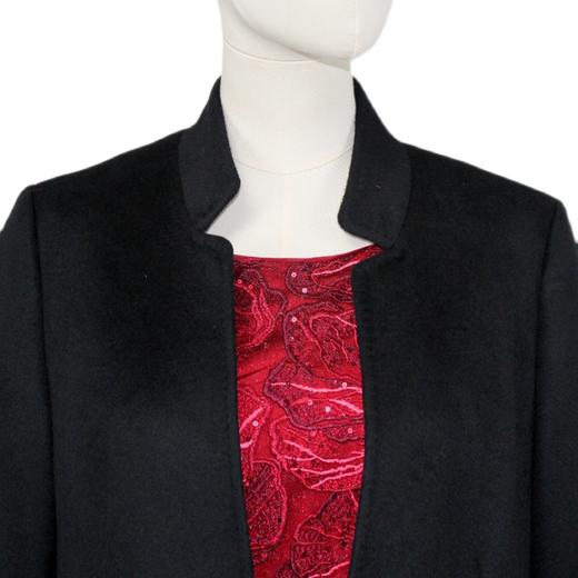 FOCALS福柯斯冬季修身中长款简约纯色羊毛羊绒大衣外套FYQDK720 商品图4