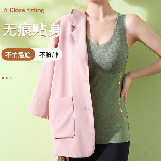 买1送1【锁温保暖免穿文胸】秋冬德绒蕾丝保暖背心自发热保暖蓄温防寒科学版型修身显瘦10斤超透气超润肤，舒适无痕！ 商品图1