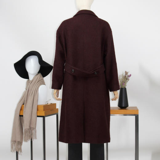 FOCALS福柯斯冬季新款中长款纯色羊毛大衣外套FYBDK821 商品图3
