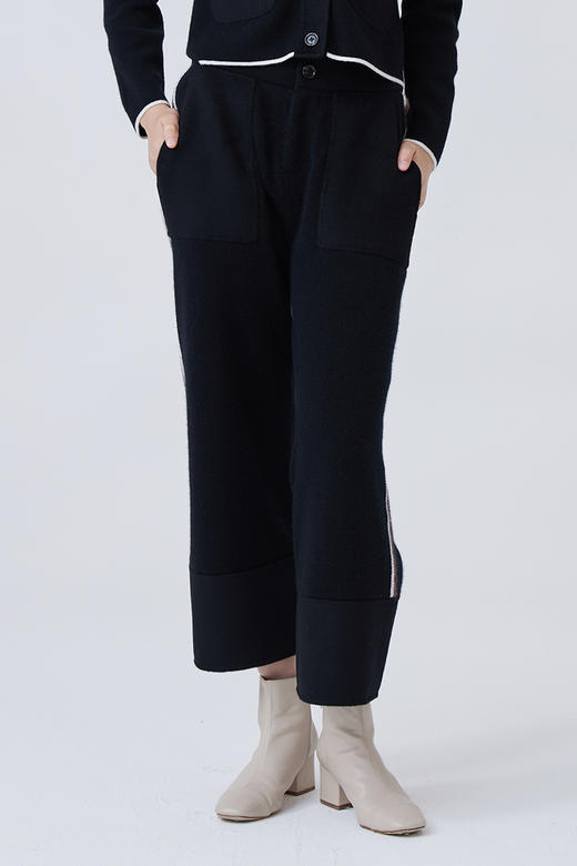 针梭相拼羊绒直筒女裤 SJF93K430N 商品图4