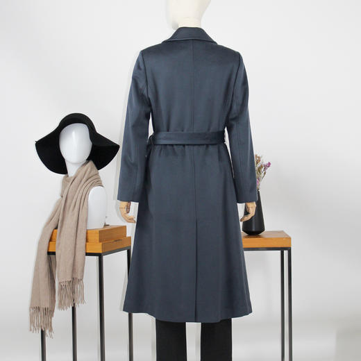 FOCALS福柯斯冬季新款长袖修身中长款纯色羊毛大衣FYJDK911BA 商品图2