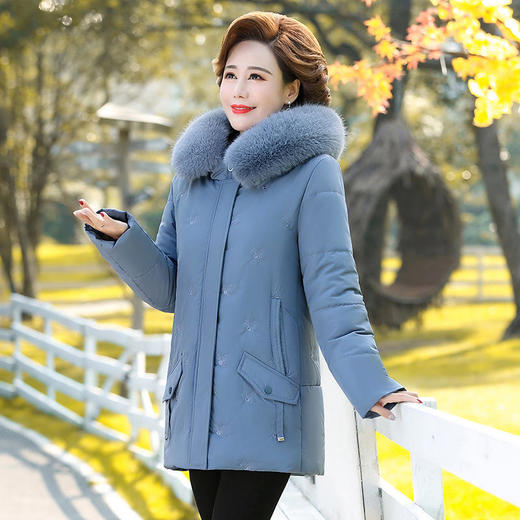 YFY311新款韩版时尚气质毛领连帽长袖棉服外套 商品图2