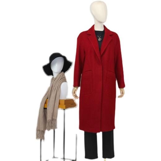 FOCALS福柯斯冬季长袖休闲长款纯色加厚羊毛大衣外套FYLDK721R1 商品图4