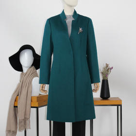 FOCALS福柯斯冬季修身中长款简约纯色羊毛羊绒大衣外套FYQDK720