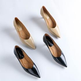 【à perles】尖头小高跟，软胎牛，一脚蹬，4cm后跟，百搭通勤【清仓，不退不换】