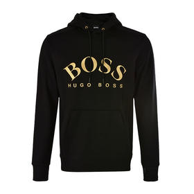 Hugo Boss 雨果博斯 男士黑色棉质经典logo标识长袖套头运动衫卫衣 SOODY-50415899-006