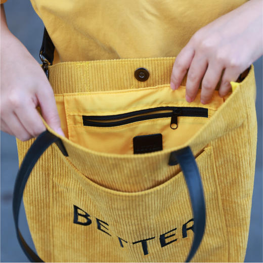Better系列灯芯绒斜挎手提包 商品图4