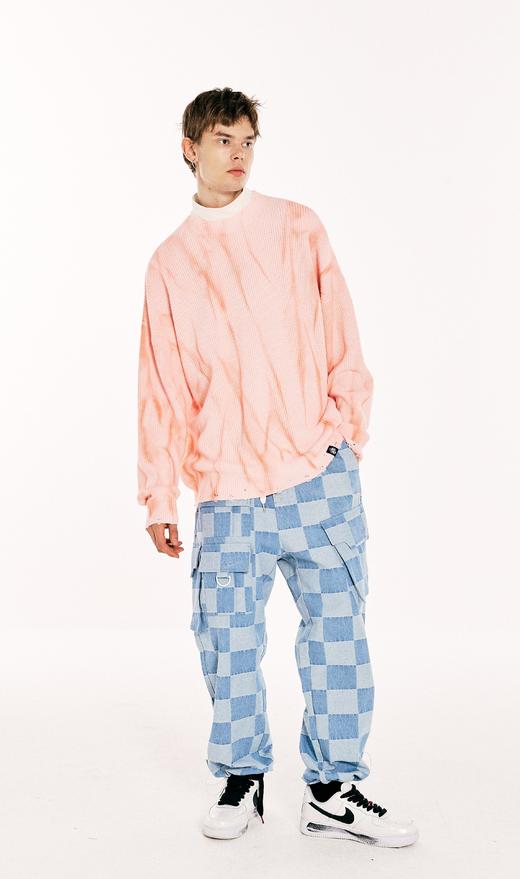 W13234378晕染破损套头针织衫 商品图0