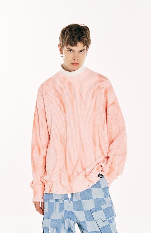 W13234378晕染破损套头针织衫 商品图2