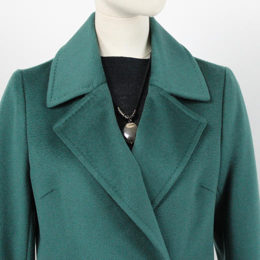 FOCALS福柯斯冬季长袖修身中长款纯色羊毛大衣外套FYJDK833GA 商品图3