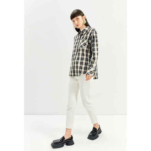 NEELLY纳俪衬衫女新款2021年白色设计感小众长袖时尚洋气上衣新款 商品图4