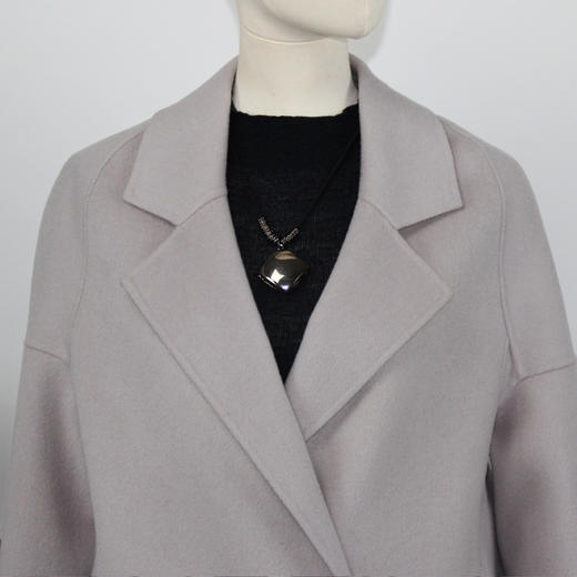 FOCALS福柯斯冬季新款宽松休闲长款纯色羊毛大衣外套FYJDK912AW 商品图3