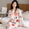 【100%双面全棉】新品秋冬款女睡衣纯棉舒适韩版可爱印花可外穿全棉家居服套装翻领 商品缩略图2