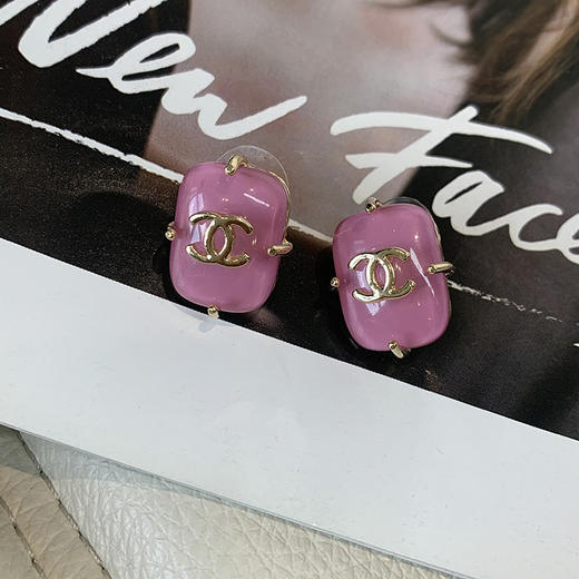 【香奶奶1:1高定】希勒勒 水晶宫的美丽与哀愁 淡紫色滴油925银针耳钉 商品图9