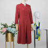 FOCALS福柯斯秋季精细羊毛七分袖修身A摆纯色连衣裙F20AX016R8 商品缩略图1