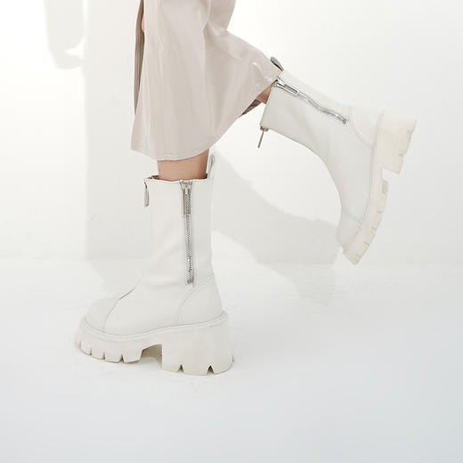 预售|VITTORIO VENTURA【徐璐同款】薇薇燃荔枝纹牛皮轻厚底拉链马丁靴（默认顺丰到付 联系客服报销）.潮快闪[ 福利品] 商品图2