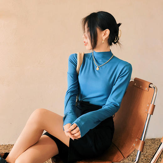 QB-B023女装新款精品莫代尔糖果色系打底衫内搭搭弹力品牌现货 商品图5