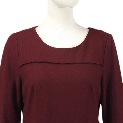 FOCALS福柯斯秋冬季羊毛针织套头圆领七分袖修身连衣裙FYLAX012 商品图4