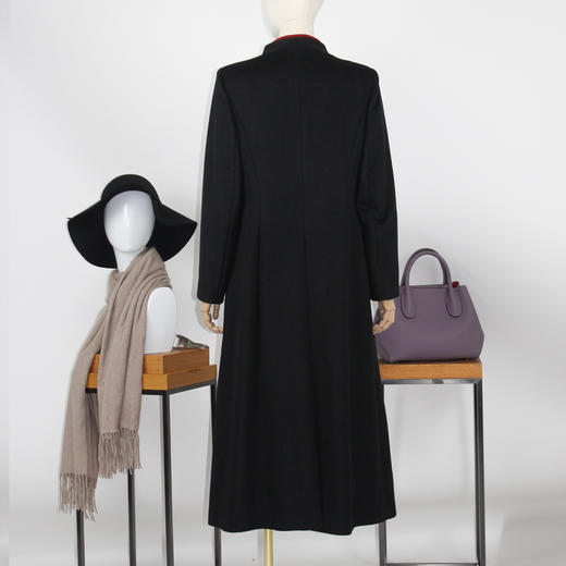 FOCALS福柯斯冬季新款长袖修身中长款纯色拼接羊毛大衣FRGDK688N1 商品图2