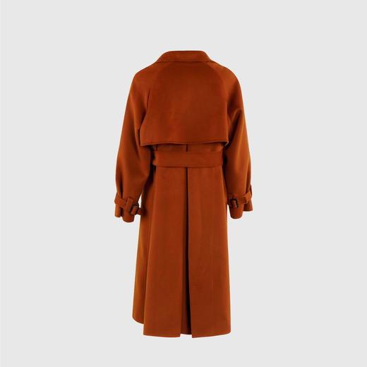 后下摆打折钉扣系带双面手工大衣（附腰带） 商品图3