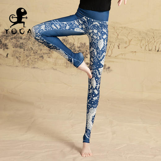 【现货秒发】壁虎瑜伽《大国重器+青花烟雨背心》限量款印花瑜伽套装【可定制】（标准码）清仓款不退不换 商品图11