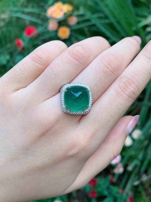「桥」10.99克拉糖塔祖母绿戒指 商品图1