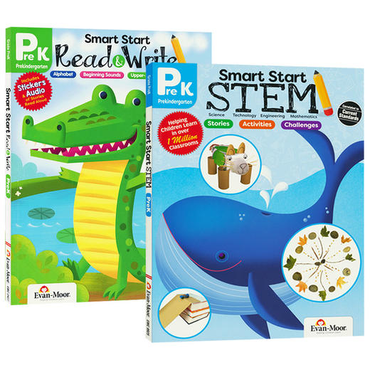 聪慧启蒙系列 英语阅读与写作 科学练习册 幼儿园小中班 英文原版 Smart Start Read and Write STEM Grade PreK 美国加州教辅 商品图0