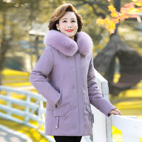 YFY311新款韩版时尚气质毛领连帽长袖棉服外套