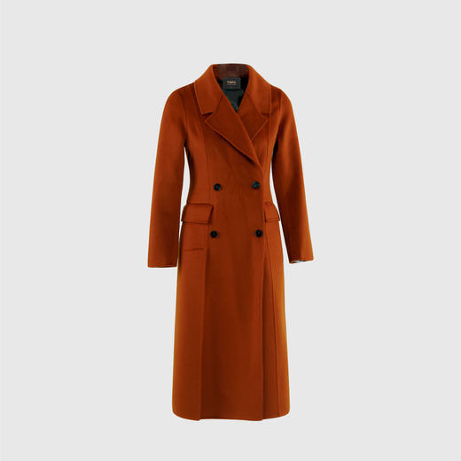 双排扣单侧开衩双面手工大衣 商品图0