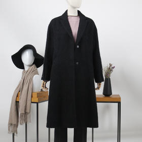 FOCALS福柯斯冬季新款中长款纯色羊毛大衣外套FYBDK821