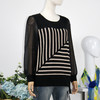 FOCALS福柯斯女装秋季新款圆领套头上衣条纹毛衫针织衫FYLAM025NM 商品缩略图1