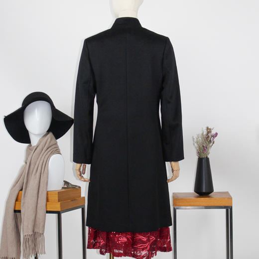 FOCALS福柯斯冬季修身中长款简约纯色羊毛羊绒大衣外套FYQDK720 商品图3