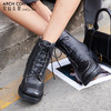 【活动价】ARCHCONTACT安启美奈粗跟系带真皮中筒马丁靴52181 商品缩略图1