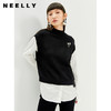 NEELLY纳俪半高领假两件拼接针织衫女冬季立体装饰爱心套头上衣N21101A01002 商品缩略图0