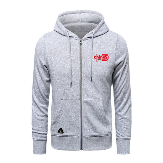 简约中国图案设计印花秋冬拉链带帽卫衣聚会文化衫潮男个性外套NMT-1710 商品图4