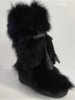 Diavolezza - Tall Fur Boots W Tassels W Wedge - Black 女装 毛毛靴 黑色 商品缩略图1