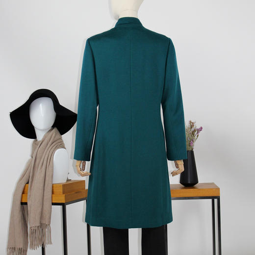 FOCALS福柯斯冬季修身中长款简约纯色羊毛羊绒大衣外套FYQDK720 商品图1