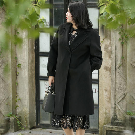 高端大码女装阔太太蕾丝连衣裙秋新款胖mm时尚裙子Q121200 商品图3