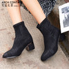 【活动价】ARCHCONTACT安启美奈英伦风粗跟复古中筒方头女靴52182 商品缩略图4