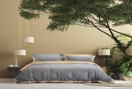 远梦微风吹拂-纯棉色纺绣花四件套 商品图0