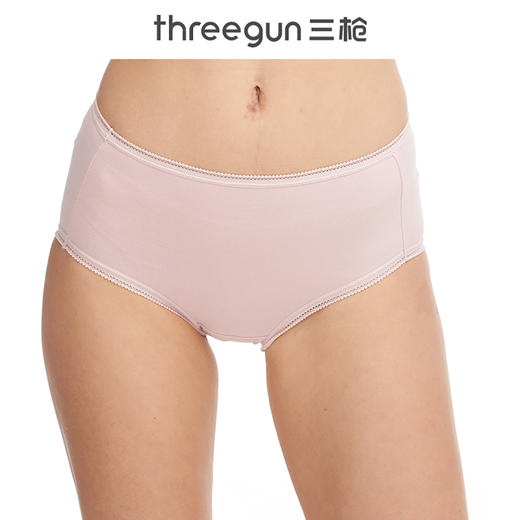 Threegun三枪 【丝柔长绒棉】中腰女士三角内裤（1条装）-40744B011 商品图3