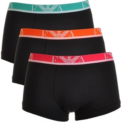 EMPORIO ARMANI 男士黑色平角内裤3条装 111357-7P715-21320 商品图0